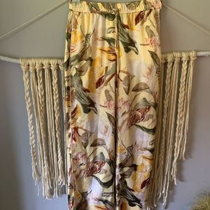 Silk floral pants